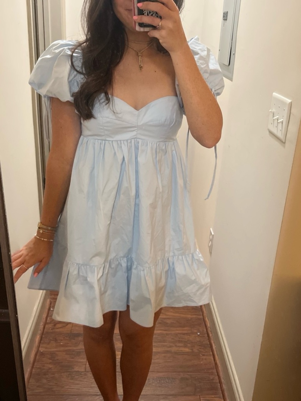 OLIVIA RUBIN Pale Blue Puff Sleeve Dress
